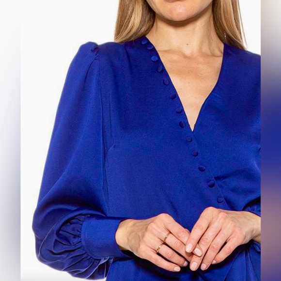 NWT ALEXIA ADMOR
Arya Button-Front Wrap Blue Dress, Size 8 - Picture 2 of 4